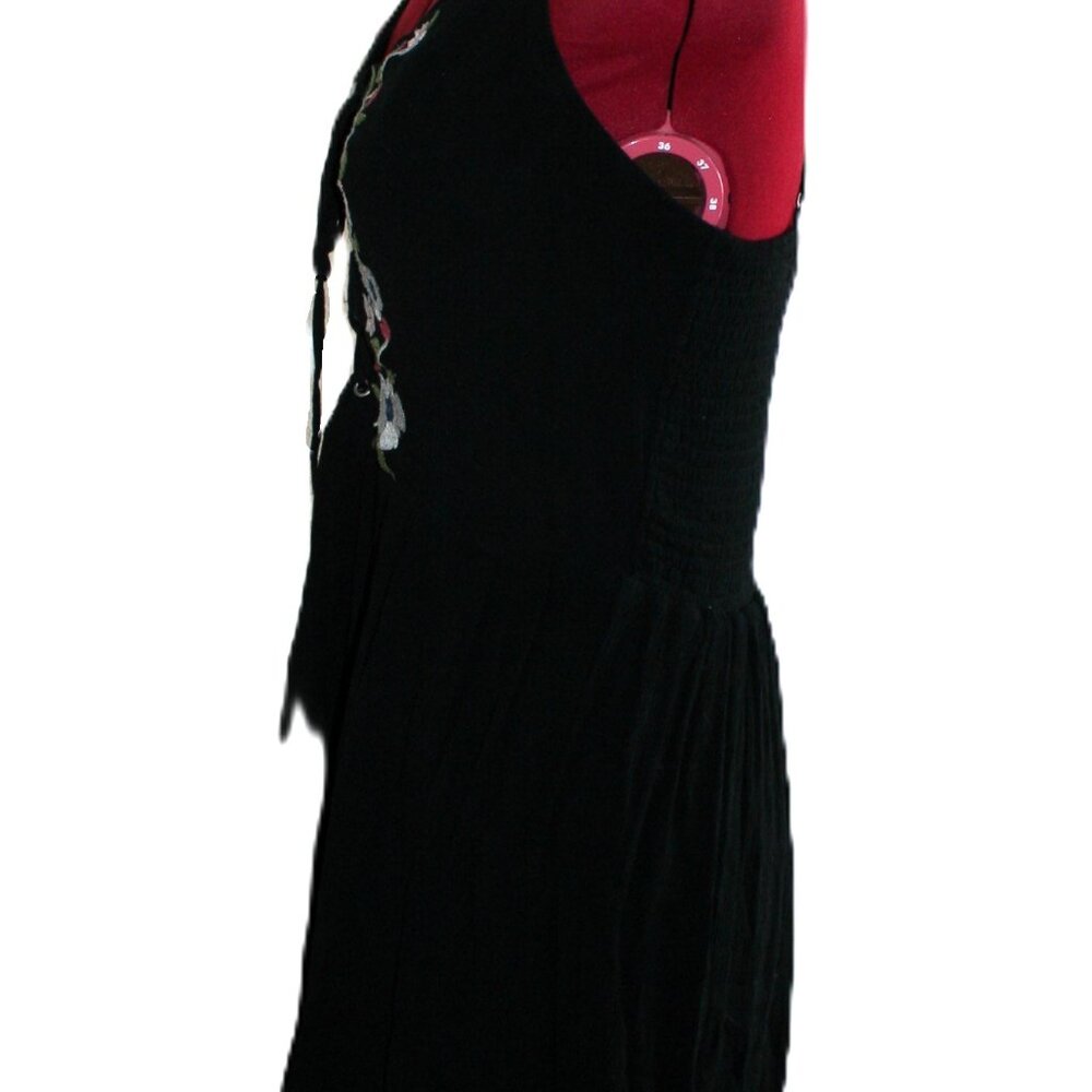 Abercrombie & Fitch Summer Dress - Size Large - Floral Embroidery - Black - Picture 3 of 6